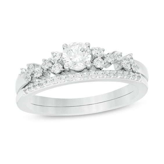 1/2 CT. T.w. Diamond Scatter Bridal Set in 10K White Gold
