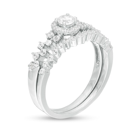 5/8 CT. T.w. Diamond Frame Scatter Bridal Set in 10K White Gold