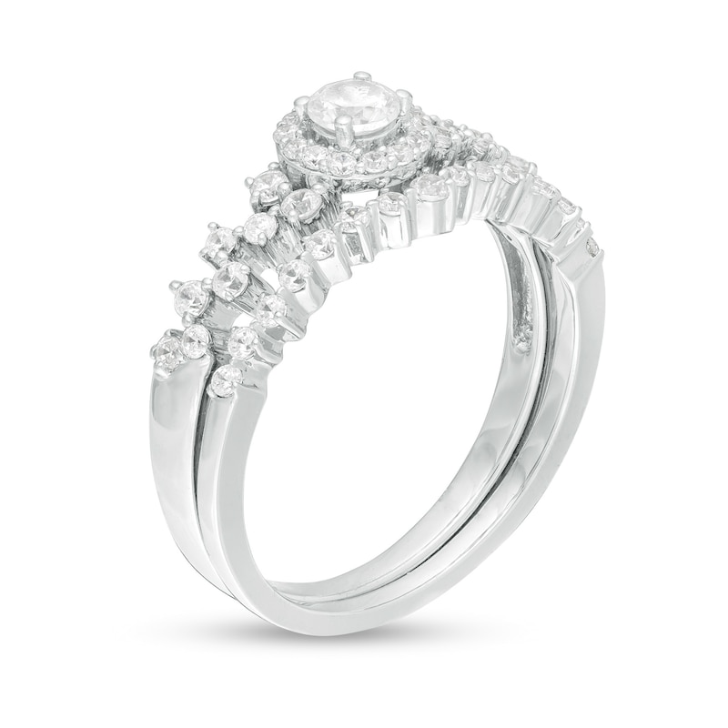 5/8 CT. T.W. Diamond Frame Scatter Bridal Set in 10K White Gold