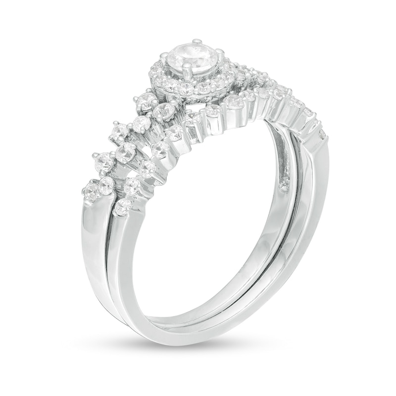 Main Image 3 of 5/8 CT. T.W. Diamond Frame Scatter Bridal Set in 10K White Gold