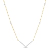 Thumbnail Image 1 of 1/10 CT. T.W. Diamond Chevron Necklace in 10K Two-Tone Gold
