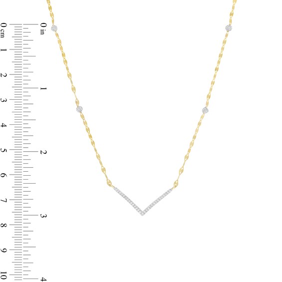 1/10 CT. T.w. Diamond Chevron Necklace in 10K Two-Tone Gold