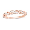 Thumbnail Image 1 of 1/8 CT. T.W. Baguette Diamond Cascading Vintage-Style Stackable Anniversary Band in 10K Rose Gold