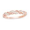 Thumbnail Image 0 of 1/8 CT. T.W. Baguette Diamond Cascading Vintage-Style Stackable Anniversary Band in 10K Rose Gold