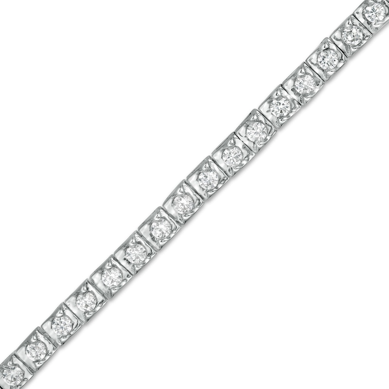 Main Image 1 of 1 CT. T.W. Diamond Square Tennis Bracelet in 10K White Gold