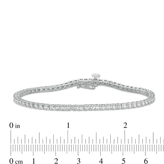 1 CT. T.w. Diamond Square Tennis Bracelet in 10K White Gold