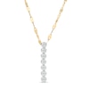 Thumbnail Image 1 of 1/6 CT. T.W. Composite Diamond Seven Stone Linear Stick Pendant in 10K Gold