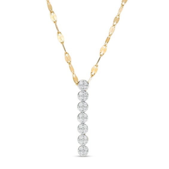1/6 CT. T.w. Composite Diamond Seven Stone Linear Stick Pendant in 10K Gold