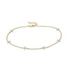 Thumbnail Image 1 of 1/5 CT. T.W. Diamond Sideways Cross Station Anklet in 10K Gold - 10"