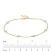 Thumbnail Image 4 of 1/5 CT. T.W. Diamond Sideways Cross Station Anklet in 10K Gold - 10"