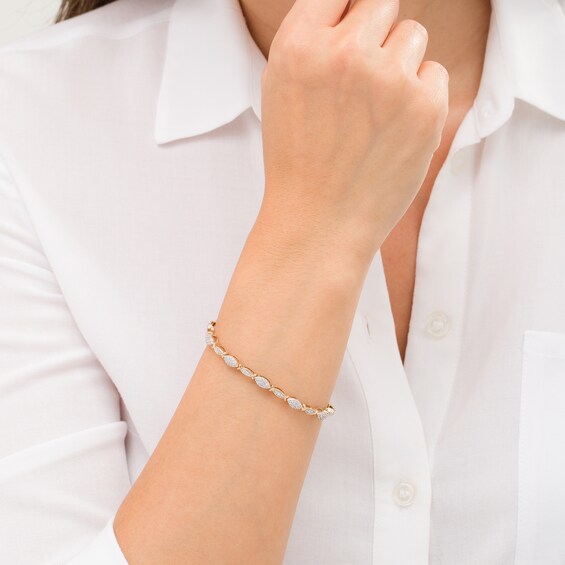 1 CT. T.w. Diamond Marquise Line Bracelet in 10K Gold - 7.25"
