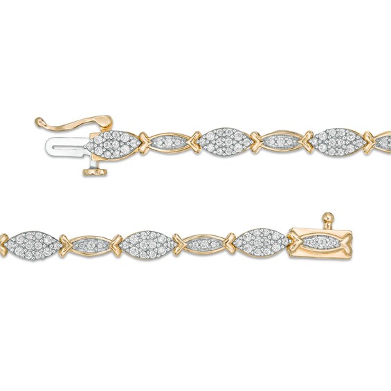 1 CT. T.w. Diamond Marquise Line Bracelet in 10K Gold - 7.25"