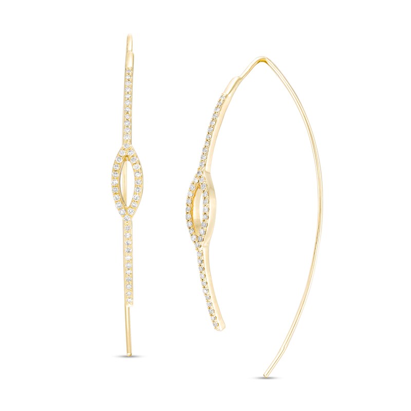 Main Image 1 of 1/4 CT. T.W. Diamond Marquise Threader Earrings in 10K Gold