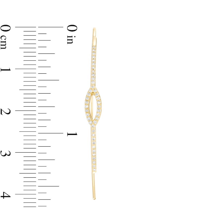 Main Image 3 of 1/4 CT. T.W. Diamond Marquise Threader Earrings in 10K Gold