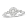 1/4 CT. T.W. Composite Diamond Frame Vintage-Style Ring in 10K White Gold