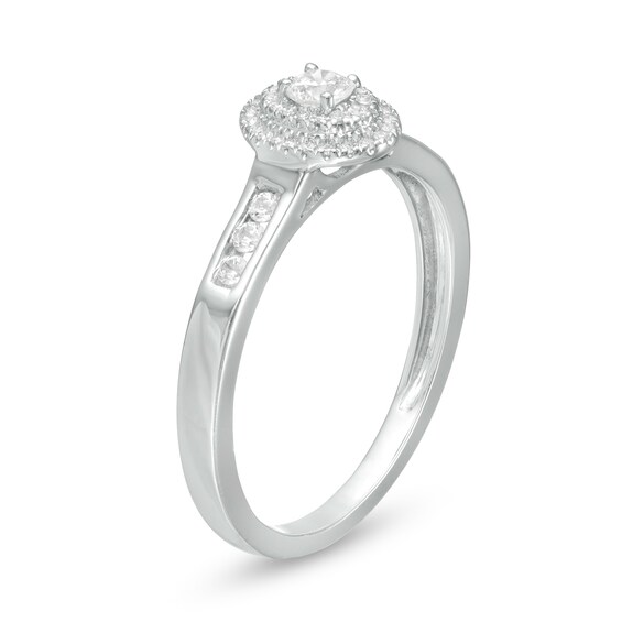 Cherished Promise Collectionâ¢ 1/4 CT. T.w. Diamond Double Oval Frame Promise Ring in 10K White Gold
