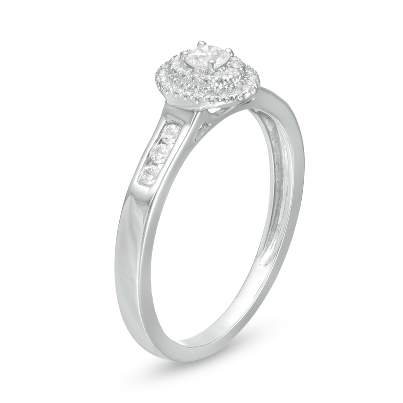 Cherished Promise Collection™ 1/4 CT. T.W. Diamond Double Oval Frame Promise Ring in 10K White Gold