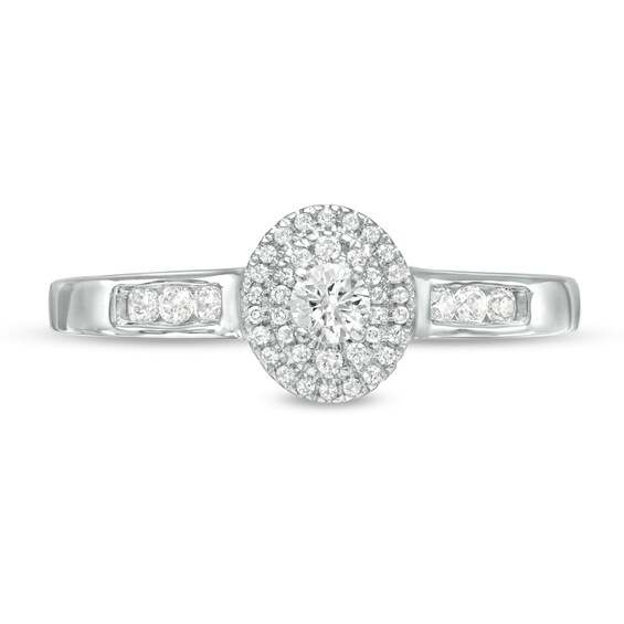 Cherished Promise Collectionâ¢ 1/4 CT. T.w. Diamond Double Oval Frame Promise Ring in 10K White Gold