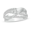 Thumbnail Image 1 of 1/2 CT. T.W. Diamond Multi-Row Overlay Ring in 10K White Gold