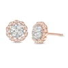 Thumbnail Image 1 of 1/2 CT. T.W. Multi-Diamond Flower Frame Stud Earrings in 10K Two-Tone Gold
