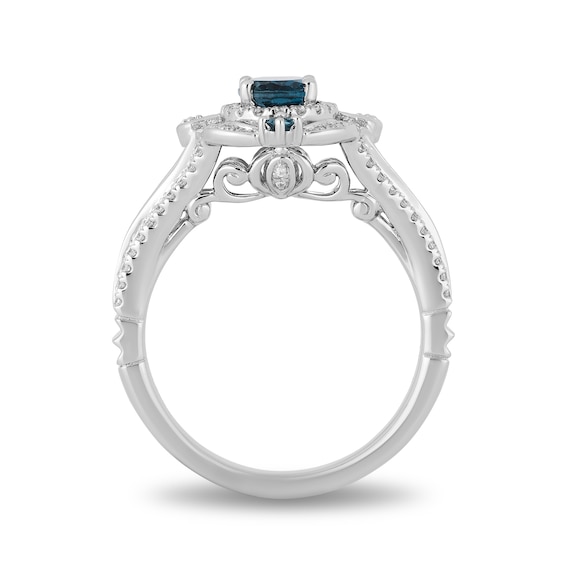 Collector's Edition Enchanted Disney Cinderella 70th Anniversary Topaz and 1/4 CT. T.w. Diamond Ring in 14K White Gold