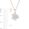 Thumbnail Image 3 of 1/8 CT. T.W. Diamond Tilted Paw Print Pendant in 10K Rose Gold