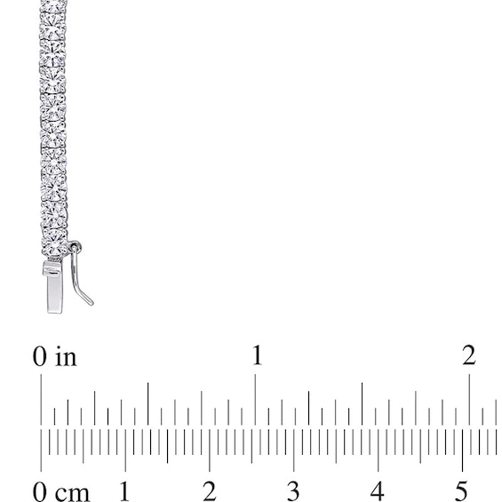 4.0mm White Lab-Created Sapphire Tennis Necklace in Sterling Silver - 17"