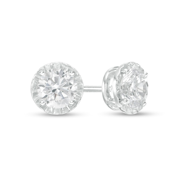 3/4 CT. T.w. Diamond Solitaire Stud Earrings in 10K White Gold