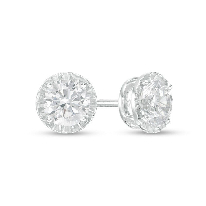 3/4 CT. T.W. Diamond Solitaire Stud Earrings in 10K White Gold