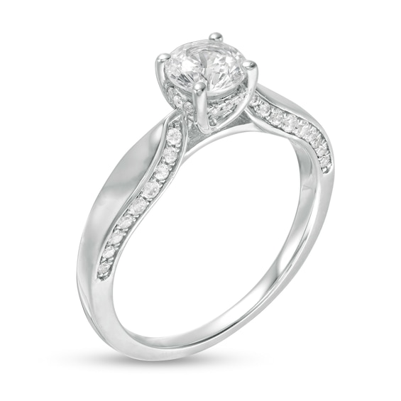 1 CT. T.w. Diamond Engagement Ring in 14K White Gold (I/I2)