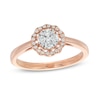 Thumbnail Image 1 of 1/4 CT. T.W. Composite Diamond Scallop Frame Ring in 10K Rose Gold