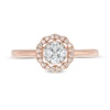 Thumbnail Image 4 of 1/4 CT. T.W. Composite Diamond Scallop Frame Ring in 10K Rose Gold