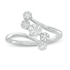Thumbnail Image 1 of 1/3 CT. T.W. Composite Diamond Five Stone Bypass Ring in 10K White Gold