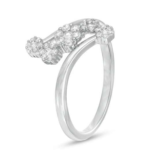 1/3 CT. T.w. Composite Diamond Five Stone Bypass Ring in 10K White Gold