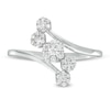 Thumbnail Image 4 of 1/3 CT. T.W. Composite Diamond Five Stone Bypass Ring in 10K White Gold