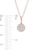 Thumbnail Image 3 of 1/4 CT. T.W. Composite Diamond Flower Frame Pendant in 10K Rose Gold