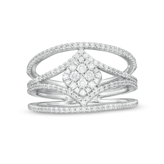 5/8 CT. T.w. Composite Diamond Open Orbit Ring in 10K White Gold
