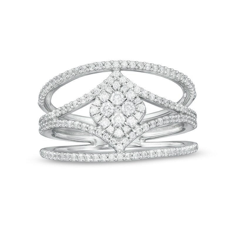 Main Image 1 of 5/8 CT. T.W. Composite Diamond Open Orbit Ring in 10K White Gold
