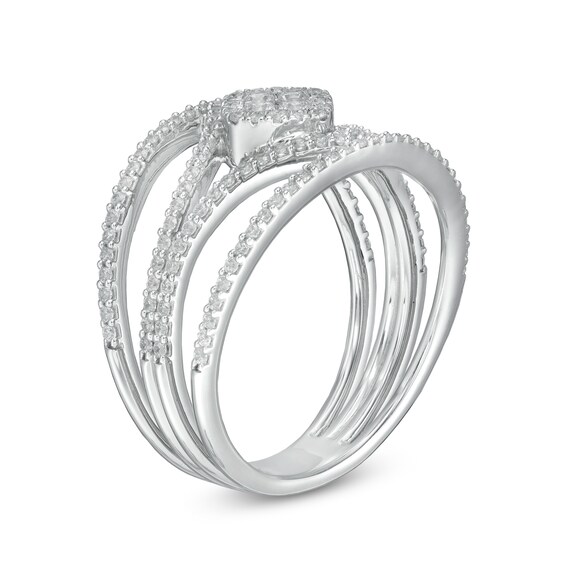 5/8 CT. T.w. Composite Diamond Open Orbit Ring in 10K White Gold