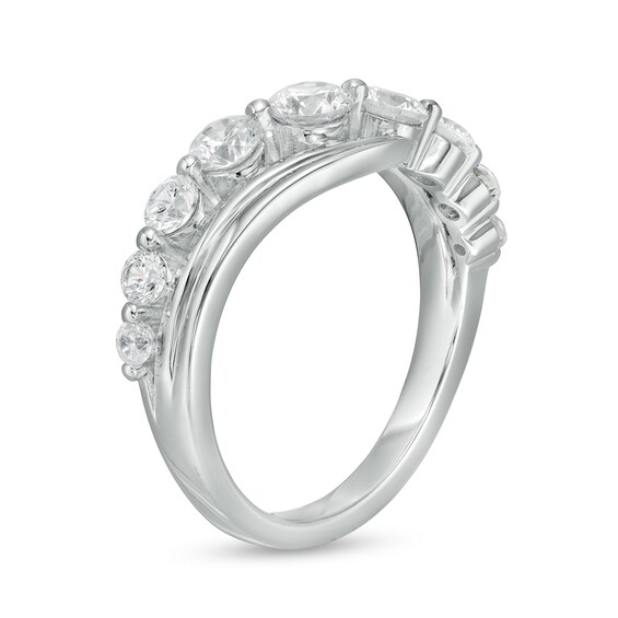 1 CT. T.w. Diamond Graduated Bypass Ring in 10K White Gold