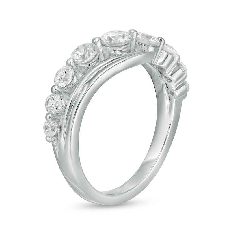 Main Image 3 of 1 CT. T.W. Diamond Graduated Bypass Ring in 10K White Gold