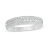 5/8 CT. T.W. Certified Princess-Cut and Round Diamond Multi-Row Band in 14K White Gold (I/SI2)