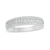 Thumbnail Image 1 of 5/8 CT. T.W. Certified Princess-Cut and Round Diamond Multi-Row Band in 14K White Gold (I/SI2)