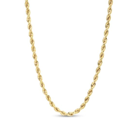 3.15mm Evergreen Rope Chain Necklace in Hollow 10K Gold - 20"