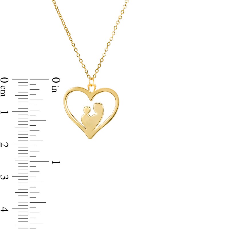 Main Image 3 of Made in Italy Motherly Love Heart Pendant in 14K Gold