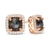 1-3/4 CT. T.W. Enhanced Black and White Cushion-Cut Diamond Frame Stud Earrings in 14K Rose Gold