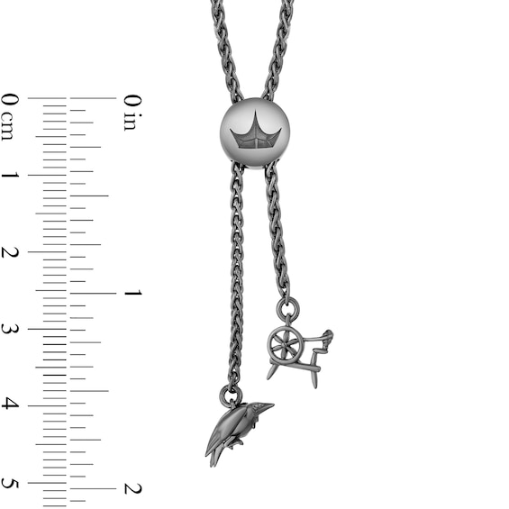Enchanted Disney Villains Maleficent 1/6 CT. T.w. Black Diamond Bolo Bracelet in Black Sterling Silver