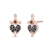 Thumbnail Image 1 of Enchanted Disney Villains Evil Queen Garnet and 1/8 CT. T.W. Black Diamond Stud Earrings in 10K Rose Gold