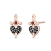 Thumbnail Image 0 of Enchanted Disney Villains Evil Queen Garnet and 1/8 CT. T.W. Black Diamond Stud Earrings in 10K Rose Gold