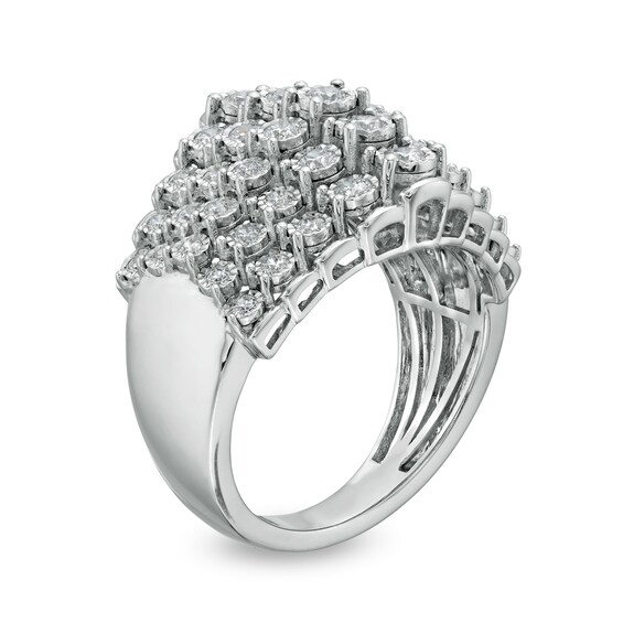 1 CT. T.w. Diamond Graduated Row Ring in 10K White Gold